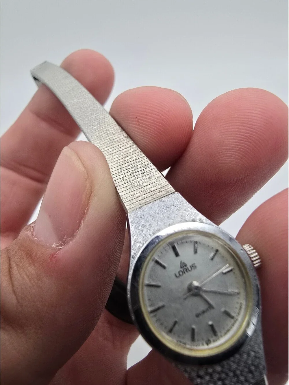 Lorus Women’s Quartz Analog Dress Watch White Dial Silver Metal Bracelet